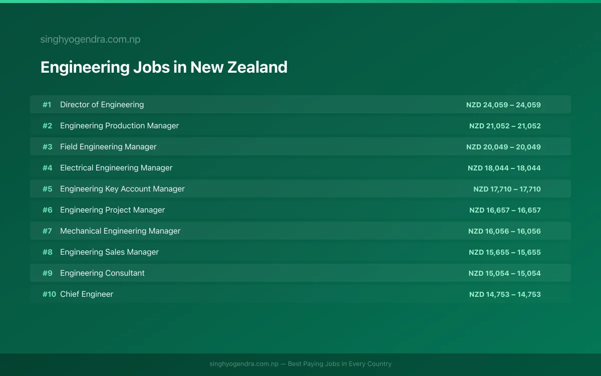 Highest Paying Jobs in Engineering in New Zealand 2026 Highest Paying Jobs in Engineering in New Zealand 2026 | SalaryPedia by Singh Yogendra